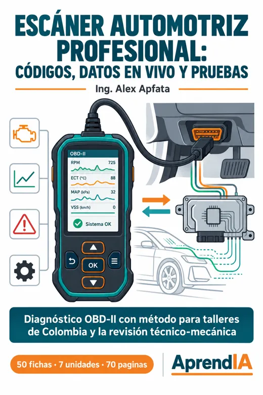 Portada de Escáner Automotriz Profesional: Códigos, Datos en Vivo y Pruebas