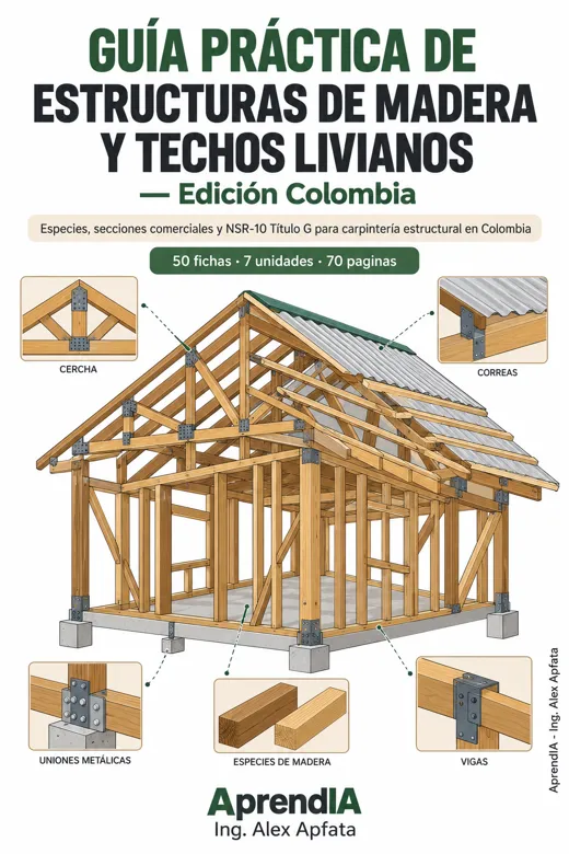 Portada: Guía Práctica de Estructuras de Madera y Techos Livianos — Edición Colombia