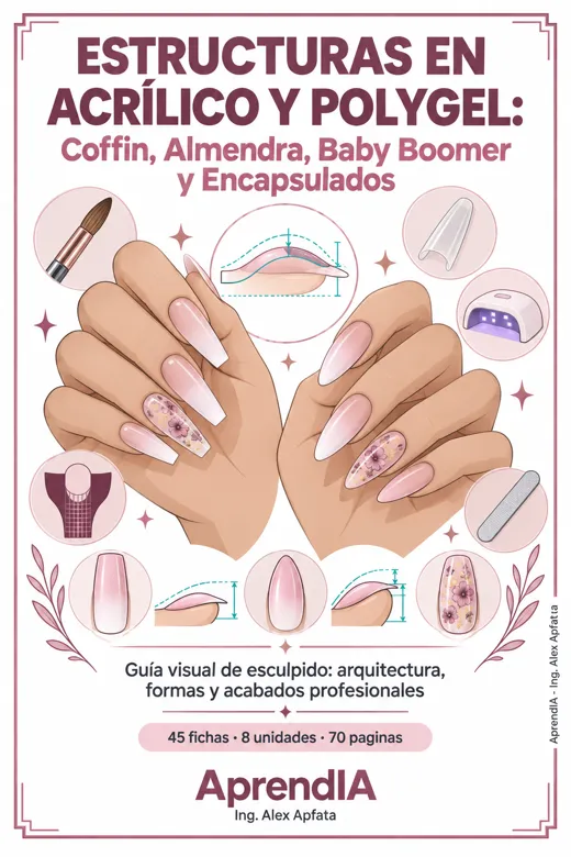 Portada: Estructuras en Acrílico y Polygel: Coffin, Almendra, Baby Boomer y Encapsulados