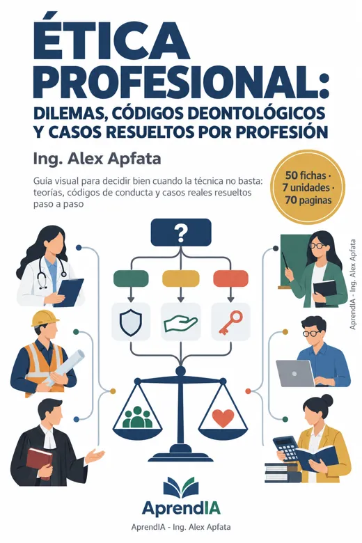 Portada: Ética Profesional: Dilemas, Códigos Deontológicos y Casos Resueltos por Profesión