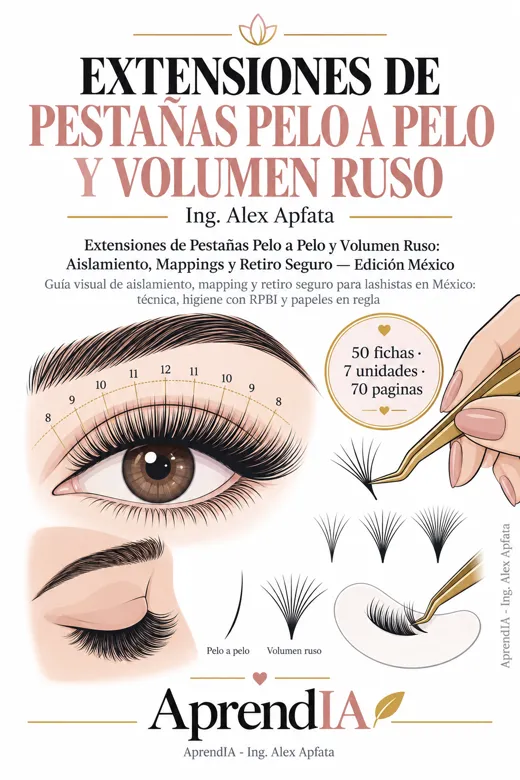 Portada: Extensiones de Pestañas Pelo a Pelo y Volumen Ruso: Aislamiento, Mappings y Retiro Seguro — Edición México
