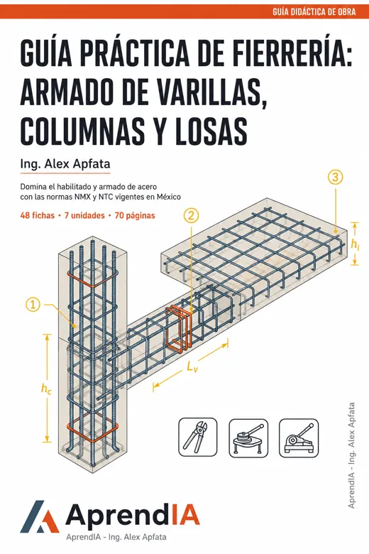 Portada de Guía Práctica de Fierrería: Armado de Varillas, Columnas y Losas