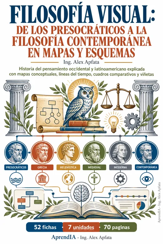 Portada: Filosofía Visual: de los Presocráticos a la Filosofía Contemporánea en Mapas y Esquemas