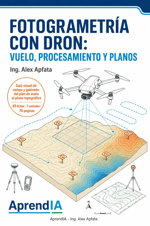 Portada de Fotogrametría con Dron: vuelo, procesamiento y planos
