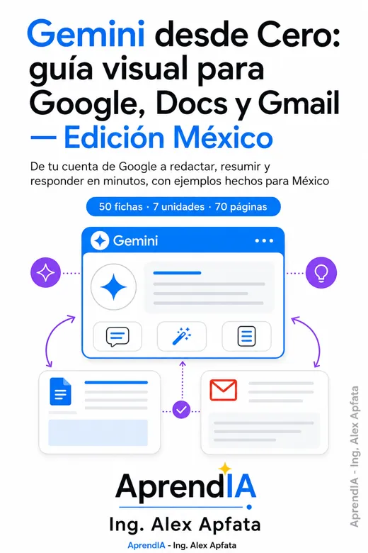 Portada de Gemini desde Cero: guía visual para Google, Docs y Gmail — Edición México