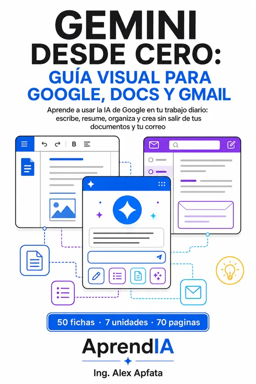 Portada de Gemini desde Cero: guía visual para Google, Docs y Gmail