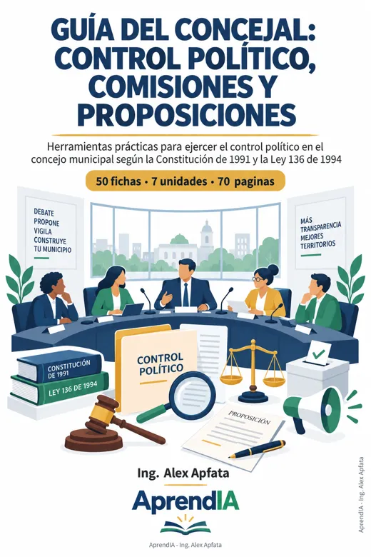Portada de Guía del Concejal: Control Político, Comisiones y Proposiciones