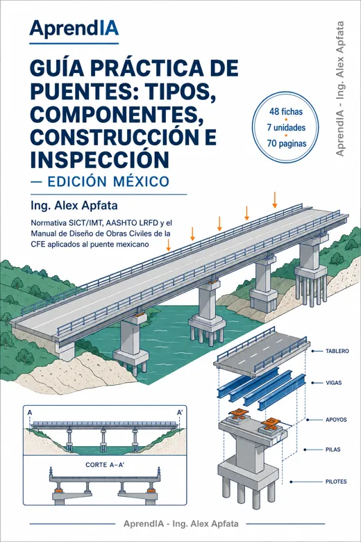 Portada: Guía Práctica de Puentes: Tipos, Componentes, Construcción e Inspección — Edición México