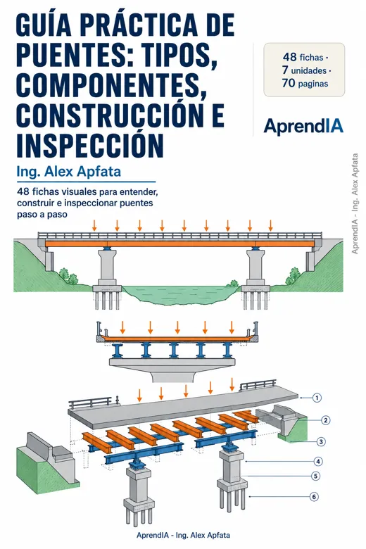 Portada: Guía Práctica de Puentes: Tipos, Componentes, Construcción e Inspección