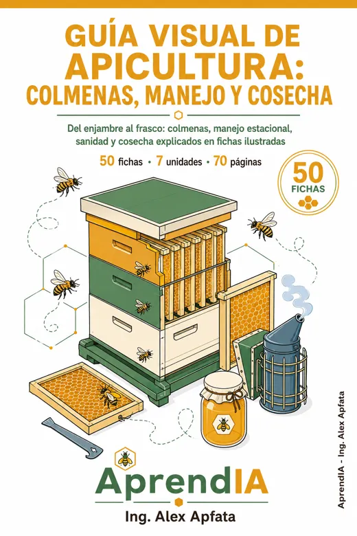 Portada: Guía Visual de Apicultura: Colmenas, Manejo y Cosecha