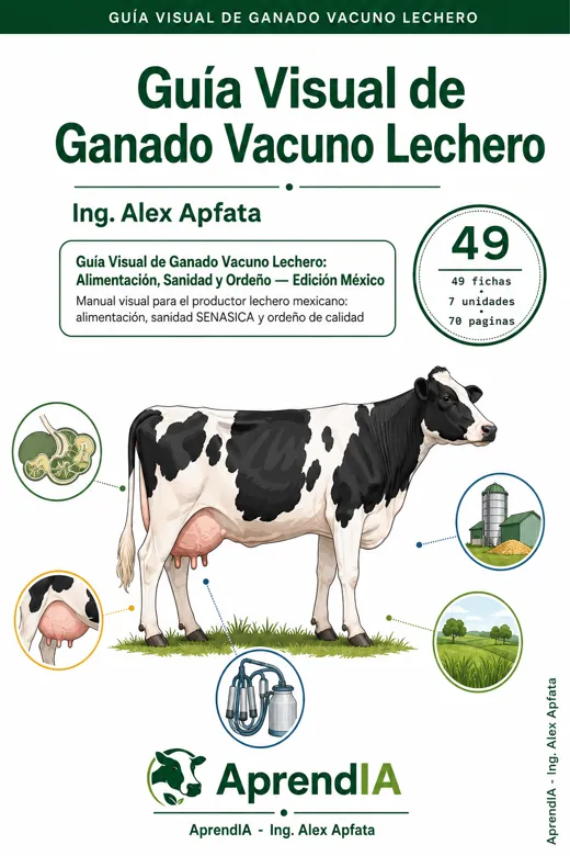 Portada: Guía Visual de Ganado Vacuno Lechero: Alimentación, Sanidad y Ordeño — Edición México
