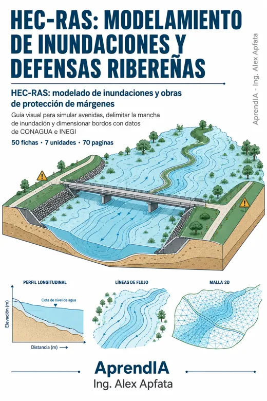 Portada de HEC-RAS: modelado de inundaciones y obras de protección de márgenes