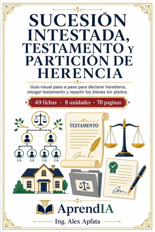 Portada de Sucesión Intestada, Testamento y Partición de Herencia