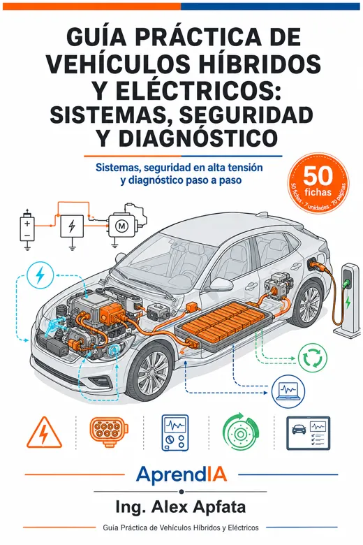 Portada: Guía Práctica de Vehículos Híbridos y Eléctricos: Sistemas, Seguridad y Diagnóstico