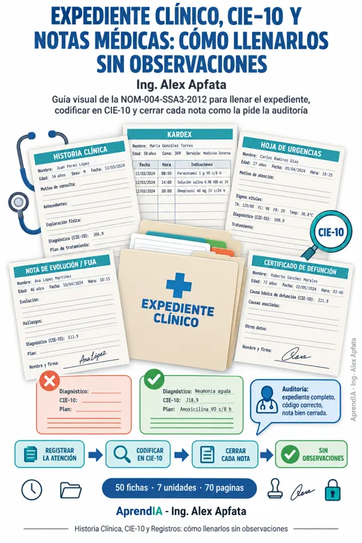 Portada de Expediente Clínico, CIE-10 y Notas Médicas: cómo llenarlos sin observaciones