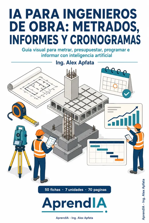 Portada de IA para Ingenieros de Obra: metrados, informes y cronogramas