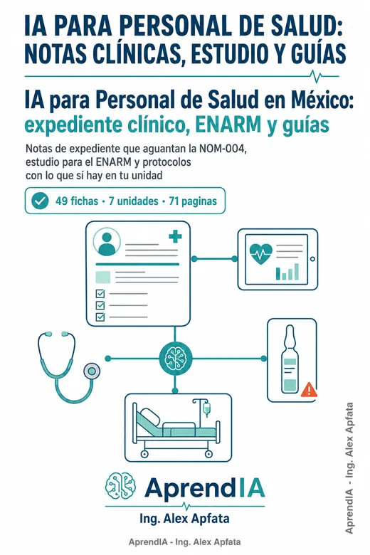 Portada de IA para Personal de Salud en México: expediente clínico, ENARM y guías