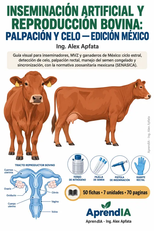 Portada de Inseminación Artificial y Reproducción Bovina: palpación y celo — Edición México