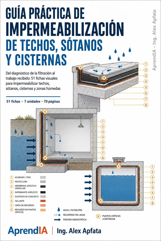 Portada de Guía Práctica de Impermeabilización de Techos, Sótanos y Cisternas