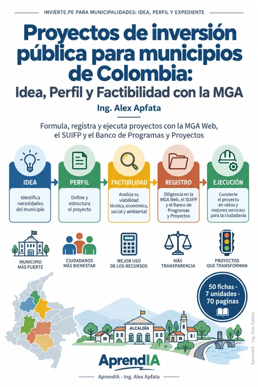 Portada: Proyectos de inversión pública para municipios de Colombia: Idea, Perfil y Factibilidad con la MGA