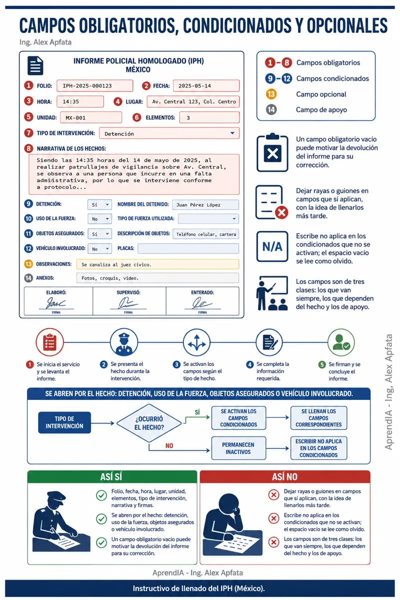 Página real 4 de Informe Policial Homologado (IPH): cómo llenarlo sin errores