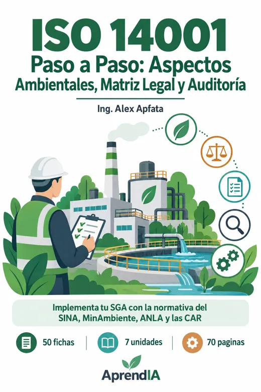 Portada de ISO 14001 Paso a Paso: Aspectos Ambientales, Matriz Legal y Auditoría (Edición Colombia)