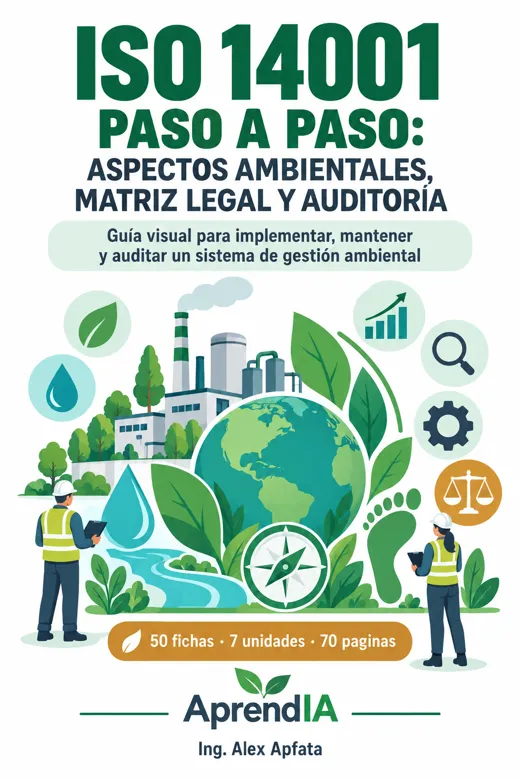 Portada: ISO 14001 Paso a Paso: Aspectos Ambientales, Matriz Legal y Auditoría
