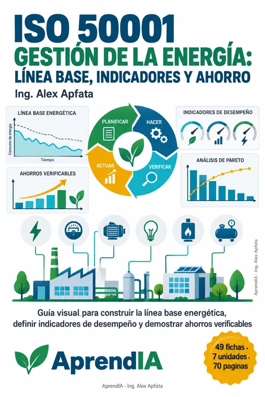 Portada: ISO 50001 Gestión de la Energía: Línea Base, Indicadores y Ahorro