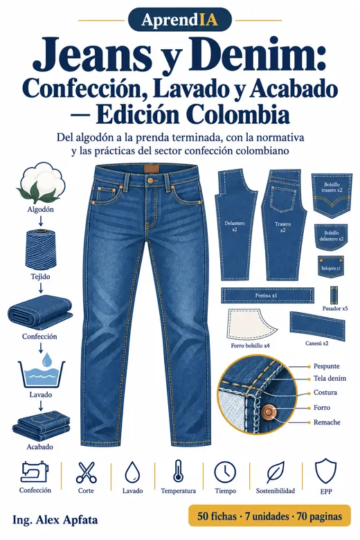 Portada: Jeans y Denim: Confección, Lavado y Acabado — Edición Colombia