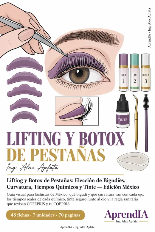 Portada: Lifting y Botox de Pestañas: Elección de Bigudíes, Curvatura, Tiempos Químicos y Tinte — Edición México