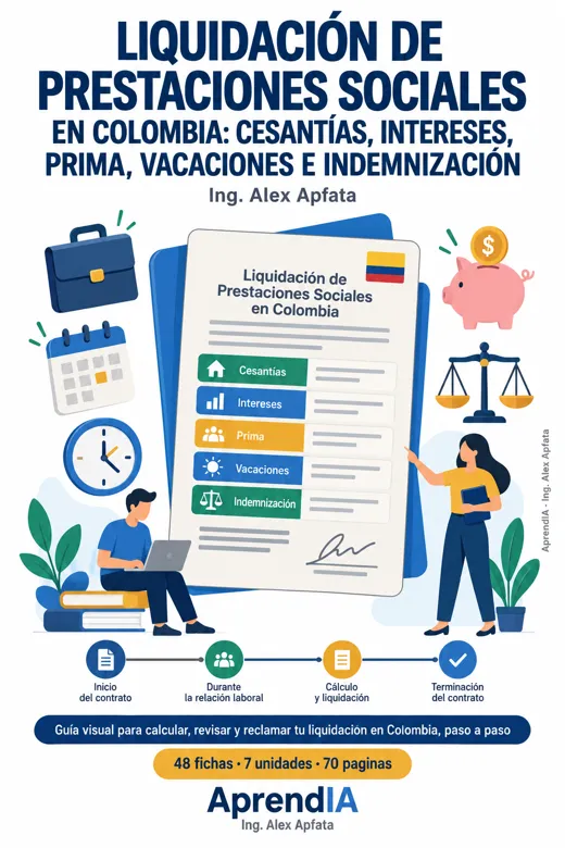 Portada: Liquidación de Prestaciones Sociales en Colombia: cesantías, intereses, prima, vacaciones e indemnización