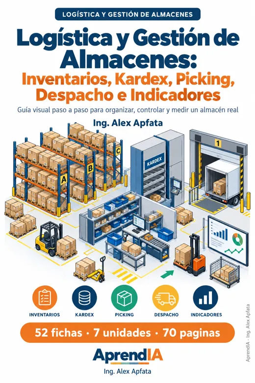 Portada: Logística y Gestión de Almacenes: Inventarios, Kardex, Picking, Despacho e Indicadores