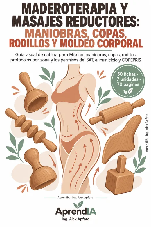 Portada: Maderoterapia y Masajes Reductores: Maniobras, Copas, Rodillos y Moldeo Corporal