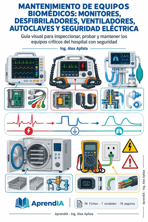 Portada: Mantenimiento de Equipos Biomédicos: Monitores, Desfibriladores, Ventiladores, Autoclaves y Seguridad Eléctrica