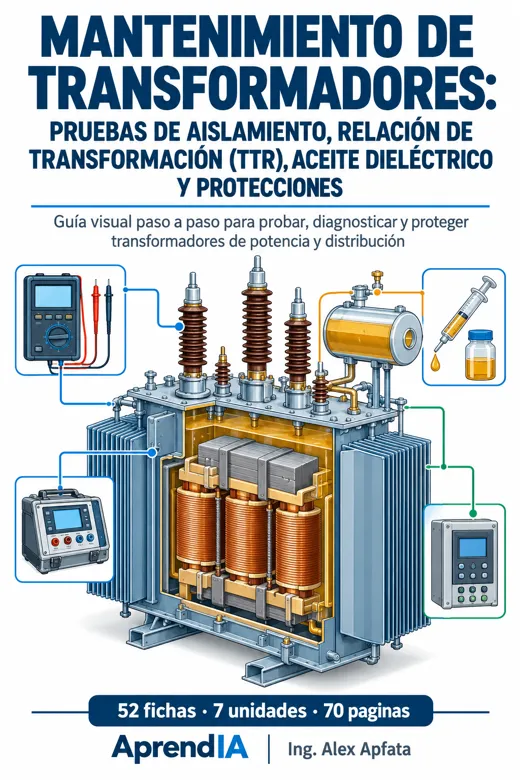 Portada: Mantenimiento de Transformadores: Pruebas de Aislamiento, Relación de Transformación (TTR), Aceite Dieléctrico y Protecciones