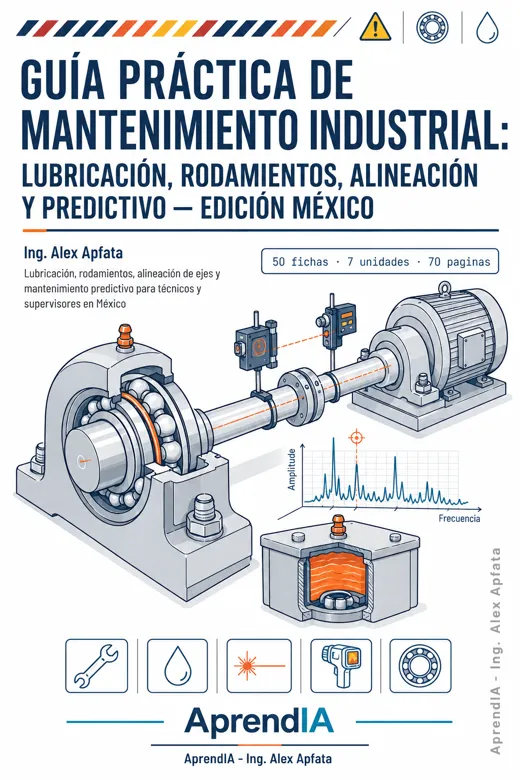 Portada: Guía Práctica de Mantenimiento Industrial: Lubricación, Rodamientos, Alineación y Predictivo — Edición México