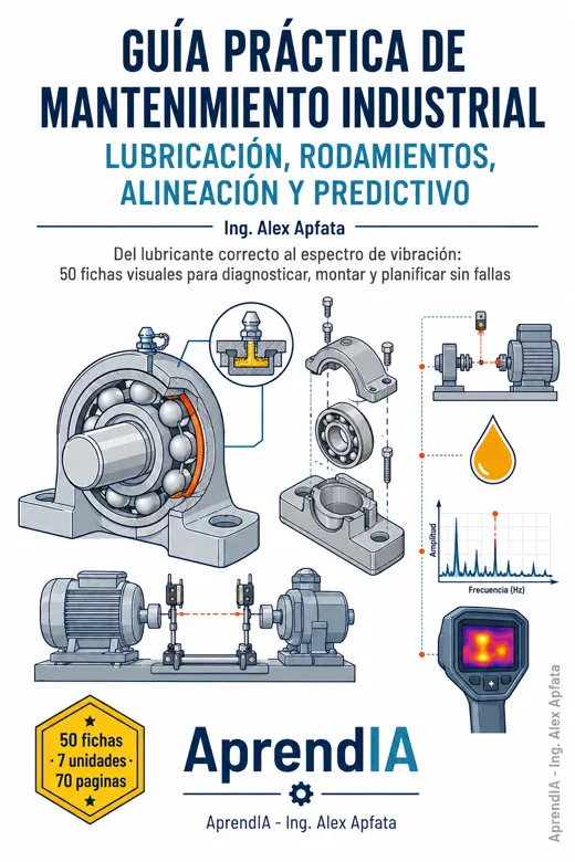 Portada: Guía Práctica de Mantenimiento Industrial: Lubricación, Rodamientos, Alineación y Predictivo