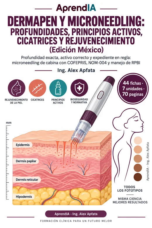 Portada: Dermapen y Microneedling: Profundidades, Principios Activos, Cicatrices y Rejuvenecimiento (Edición México)