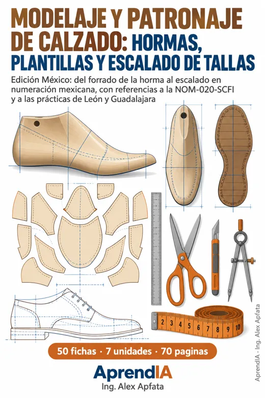 Portada: Modelaje y Patronaje de Calzado: Hormas, Plantillas y Escalado de Tallas