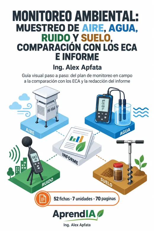 Portada: Monitoreo Ambiental: Muestreo de Aire, Agua, Ruido y Suelo, Comparación con los ECA e Informe