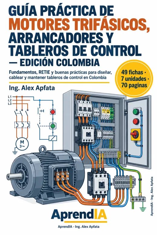 Portada de Guía Práctica de Motores Trifásicos, Arrancadores y Tableros de Control — Edición Colombia