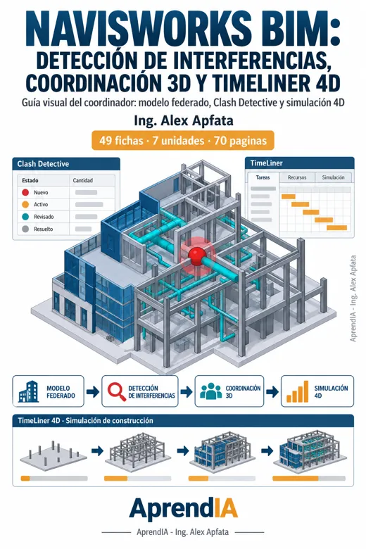 Portada: Navisworks BIM: Detección de Interferencias, Coordinación 3D y TimeLiner 4D
