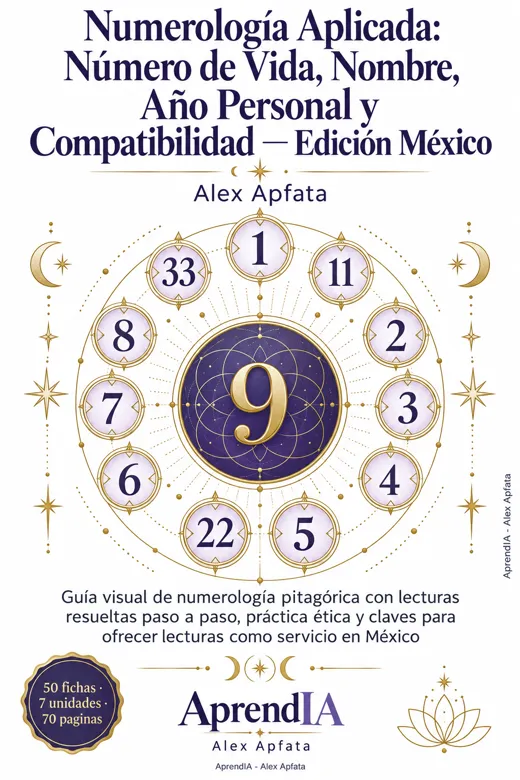 Portada: Numerología Aplicada: Número de Vida, Nombre, Año Personal y Compatibilidad — Edición México