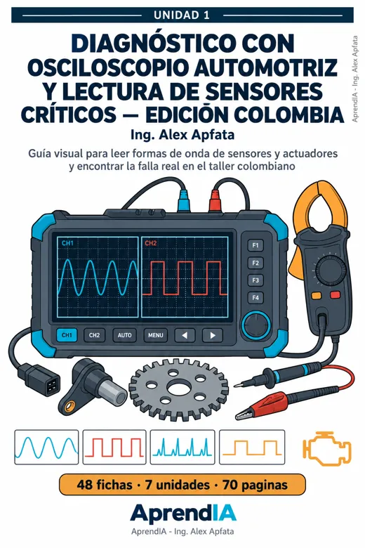 Portada de Diagnóstico con Osciloscopio Automotriz y Lectura de Sensores Críticos — Edición Colombia