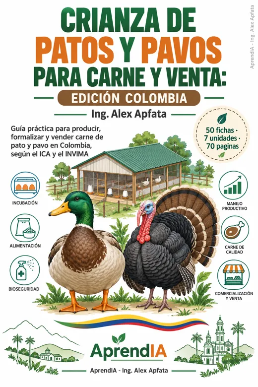 Portada: Crianza de Patos y Pavos para Carne y Venta: Edición Colombia