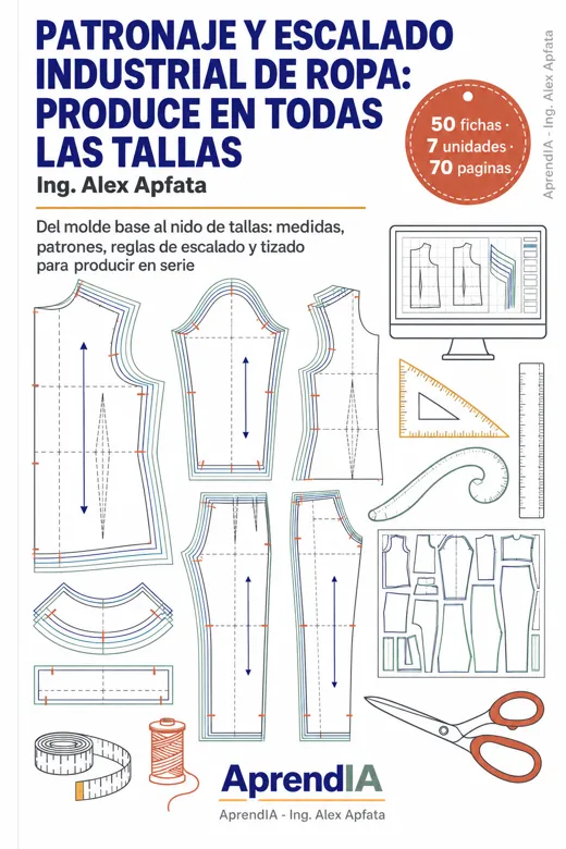 Portada: Patronaje y Escalado Industrial de Ropa: Produce en Todas las Tallas