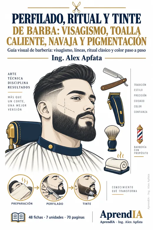 Portada: Perfilado, Ritual y Tinte de Barba: Visagismo, Toalla Caliente, Navaja y Pigmentación
