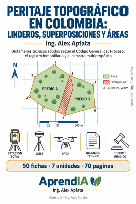 Portada: Peritaje Topográfico en Colombia: Linderos, Superposiciones y Áreas