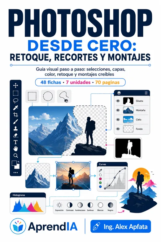 Portada de Photoshop desde Cero: retoque, recortes y montajes
