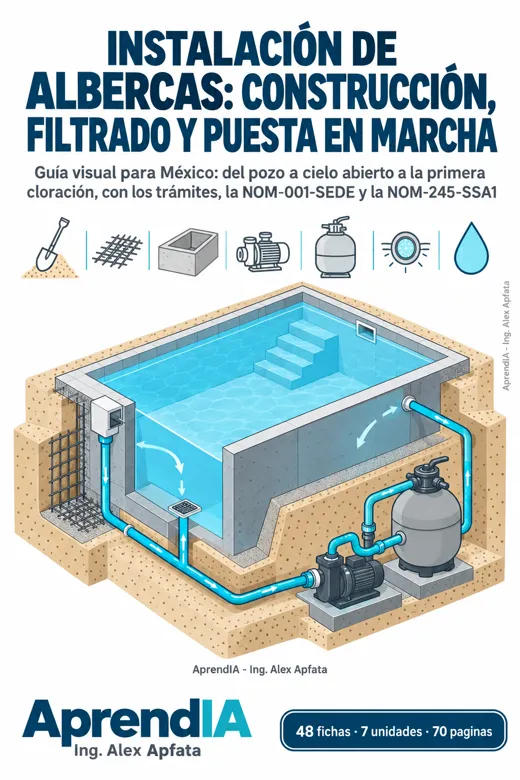 Portada de Instalación de Albercas: construcción, filtrado y puesta en marcha